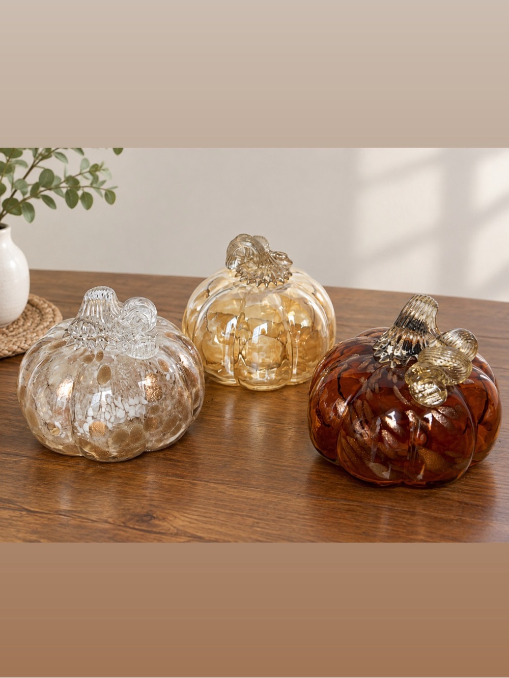 Kirkton House Handcrafted Glass Pumpkins Set